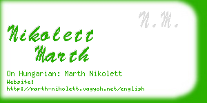 nikolett marth business card